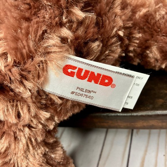 Gund Philbin Chocolate 12" Brown Teddy Plush Stuffed Animal Toy Lovey 6047540 - Picture 7 of 8